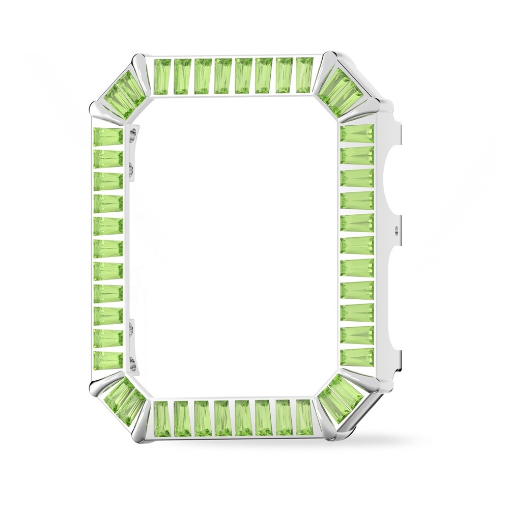 Swarovski Apple Watch 40mm Face, Green Swarovski Crystals.